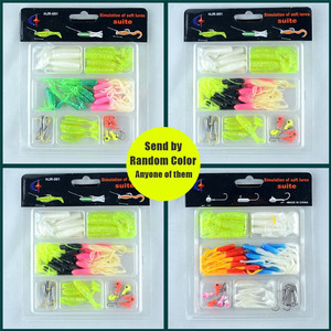 Juego de 35 señuelos de gusano suave, cebo de Pesca de carpa, 10 ganchos de plantilla de cabeza de plomo, Suite de simulación, aparejos de Pesca suaves para Pesca de <span class=keywords><strong>Lago</strong></span> - Product Image 2