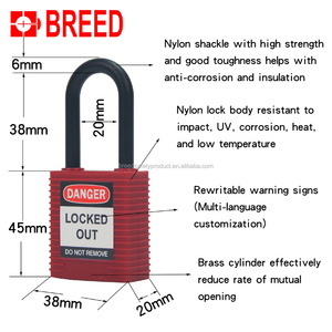नस्ल प्लास्टिक तालाबंदी Tagout सुरक्षित ताला नायलॉन लघु हथकड़ी - Product Image 2