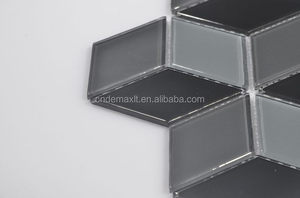 Poli Noir et <span class=keywords><strong>Blanc</strong></span> Cube 3D Salle De Bains Mur Mosaïque De Marbre Carrelage - Product Image 3