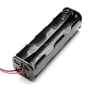 8 x AA Dimensione Cella (<span class=keywords><strong>UM</strong></span>-* 8) Black Plastic Battery Holder Box Custodia Con Filo 12 V piombo - Product Image 1