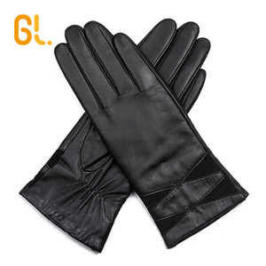 GL11 Female Black Dress Winter Real Leather <strong>Warm</strong> Driving <strong>Gloves</strong> Women - Product Image 3