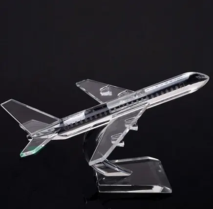 Декоративный подарок модель стеклянного хрустального самолета