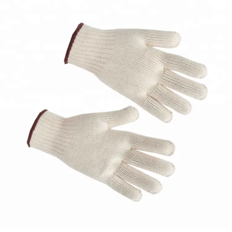 Import export business ideas new products nature white 100% 7 gauge cotton gloves