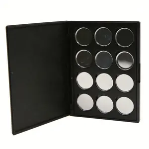 Caja de papel de maquillaje de lujo personalizada, paleta de sombra de ojos de cartón vacía magnética con espejo