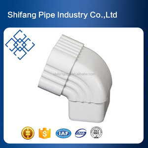 Nigeria 5.2 Inch <span class=keywords><strong>Roof</strong></span> PVC Nước Mưa Máng Xối Và Downspout Phụ Kiện 90 Độ Downspout Khuỷu Tay - Product Image 3