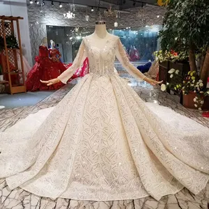 Chams11298 — robe de mariée de luxe, tenue de mariée, manches longues, grande taille, jupe détachable, fabricant, 2019, LS11298