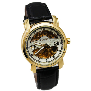FLENT 7006 Orologio da Polso Scheletrato alla Moda per Uomo, <span class=keywords><strong>Orologi</strong></span> Meccanici Automatici di Lusso, Orologio Maschile in Pelle <span class=keywords><strong>a</strong></span> <span class=keywords><strong>Carica</strong></span> Automatica - Product Image 2