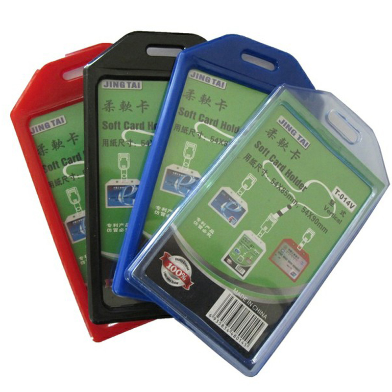 Vertical Soft Silicone ID Card Badge Holder - T-014V