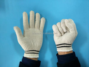 10 gauge knit cotton Working gloves with two lines in the armband // cotton gloves - Product Image 1