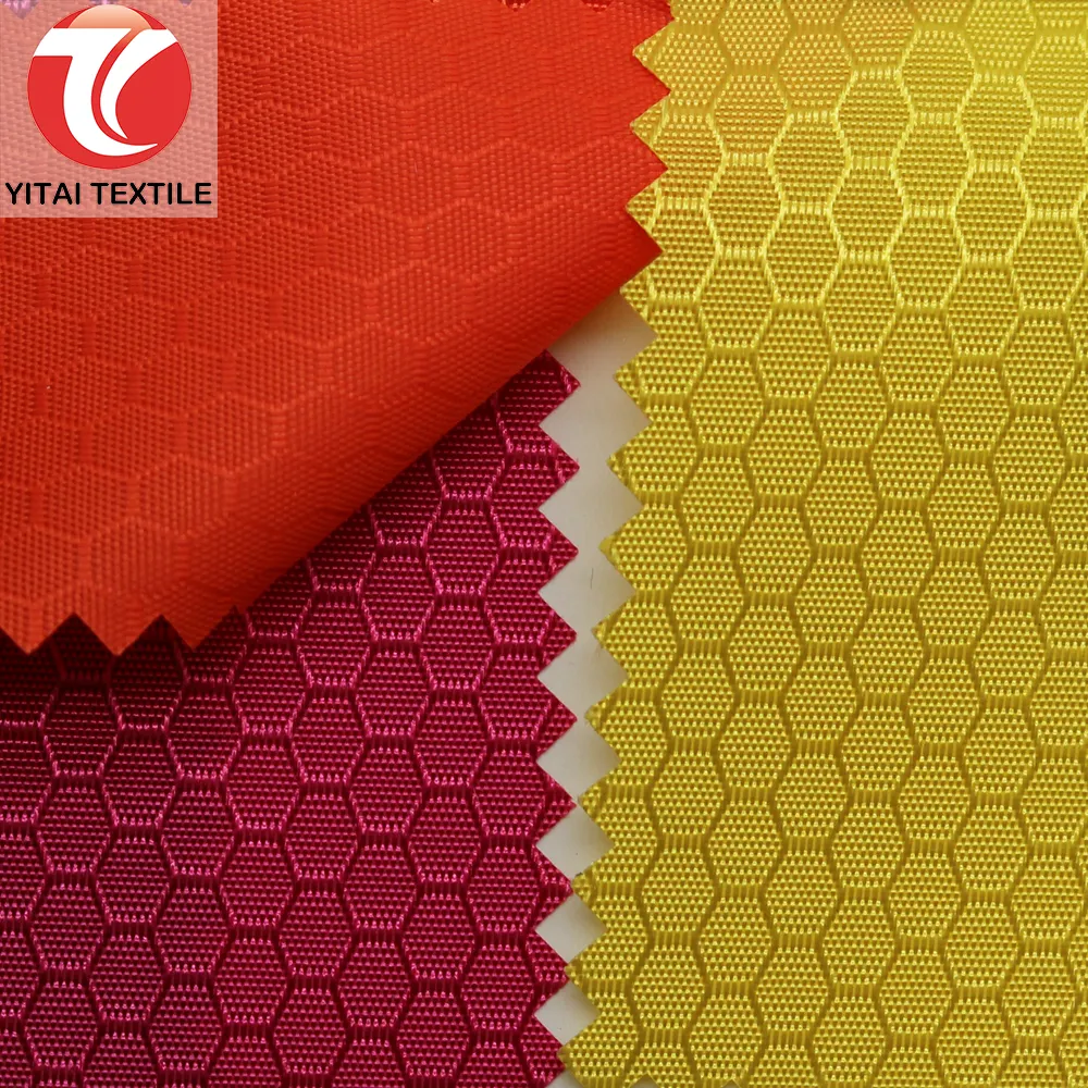 210d honeycomb ripstop poly polyester oxford fabric with pu pa coated