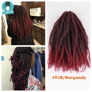 Tresses Marley Ombrées Pas Chères de 18 Pouces, 100 Grammes, Cheveux Synthétiques Afro Kinky Bouclés pour Tressage au <span class=keywords><strong>Crochet</strong></span>, Tresses au <span class=keywords><strong>Crochet</strong></span> Torsadées - Product Image 6
