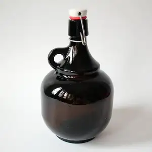 2 litres of amber brewing bottle swing top homemade beer bottle/compression sealed wine glass container