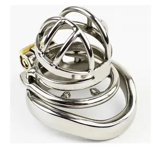 304 Stainless Steel Chastity Device Cage with Barbed Anti-off Ring Male Cock Cage Penis Lock