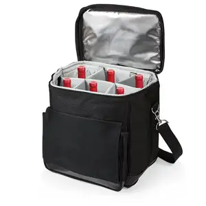 Bolsa térmica para llevar vino, bolsa de mano para 6 botellas de vino