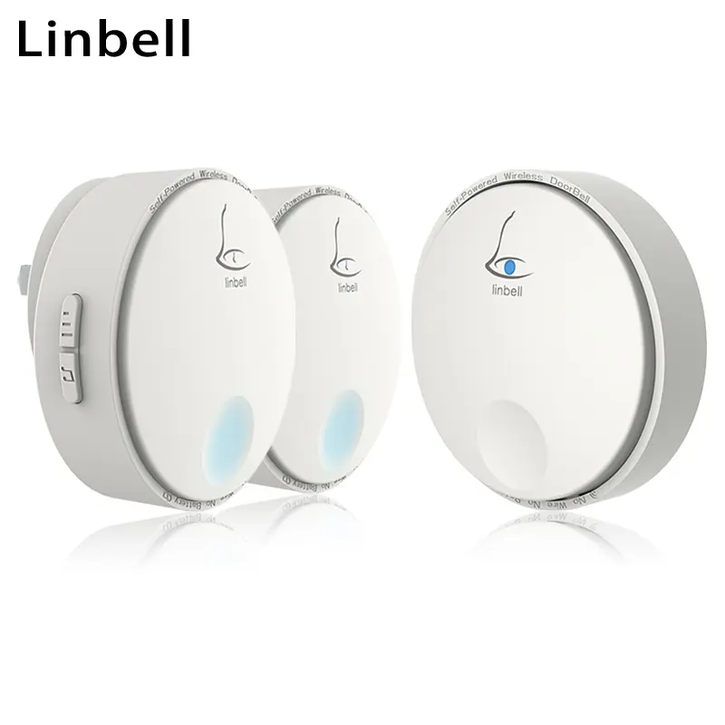 Linbell G2 1 के साथ mp3 अमेरिका प्लग के साथ बिजली ध्वनि घंटी झंकार ट्रांसमीटर और 2 रिसीवर