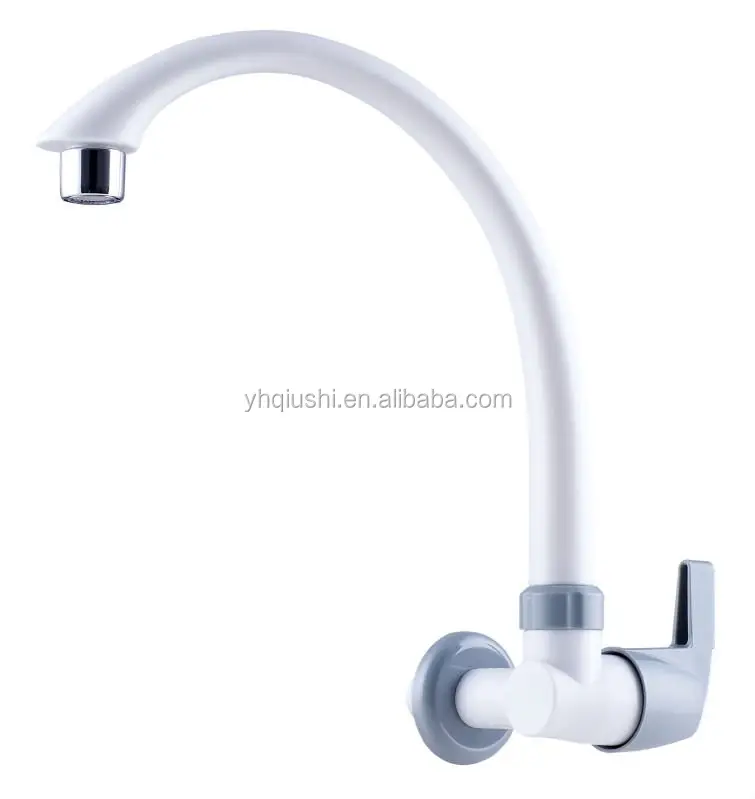 2017 wall type plastic long neck swinging spout kitchen sink faucet tap for cold water (E-01)