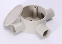 LSZH Boîte de jonction à 3 voies grise peu profonde Accessoire pour tuyau électrique sans halogène Conduit Fitting Enclosure Electronics Instrument