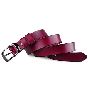 Ingrosso 3.0cm di larghezza di alta qualità viola <span class=keywords><strong>scuro</strong></span> singolo perno fibbia in vera pelle cinture per le donne - Product Image 4