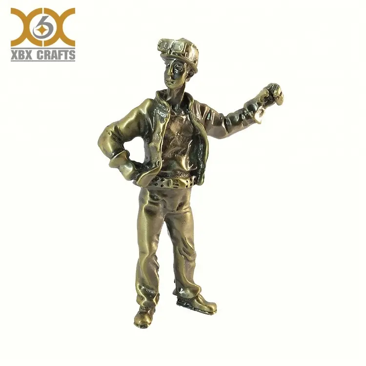 Beruf benutzerdefinierte antike bronze metal warrior statuette figurine