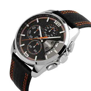 Skmei 9106防水石英手表配不锈钢手表男士