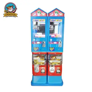 Wholesale price mini coin operated double game claw win gift capsule toys vending