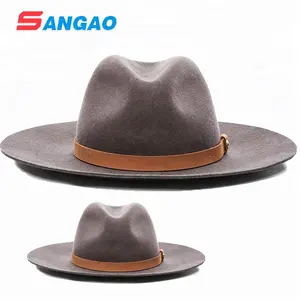 Venta al por mayor perfecto nuevo estilo lana lona fedora sombreros hombre barato