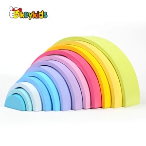 Gioco arcobaleno di legno impilabile 12 pezzi di alta qualità per bambini W13D231 - Product Image 3