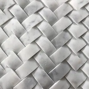 <span class=keywords><strong>Mix</strong></span> Trắng Carrara Giỏ Dệt Đá Cẩm Thạch Gạch Khảm - Product Image 1