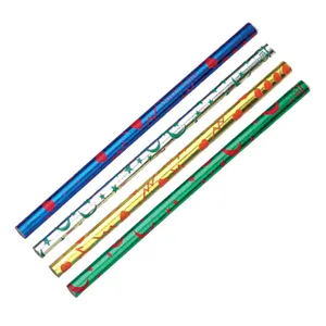 Fabricant professionnel de papeterie <span class=keywords><strong>Crayon</strong></span> en bois à plomb noir <span class=keywords><strong>laser</strong></span> métallique brillant à la mode avec extrémité trempée - Product Image 1