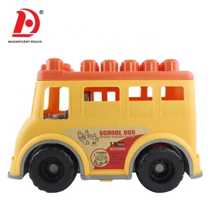 HUADA Blocchi di Costruzione Educativi in Plastica per Bambini, <span class=keywords><strong>Giocattolo</strong></span> Auto/<span class=keywords><strong>Autobus</strong></span> a Ruota Libera - Product Image 2