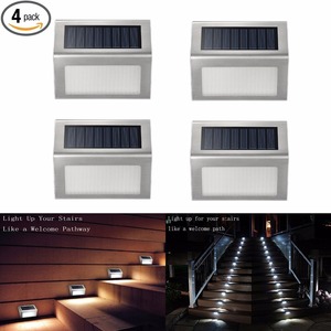 Lumière solaire LED étanche pour marche d'escalier de <span class=keywords><strong>jardin</strong></span>, montage mural, éclairage extérieur pour escalier, éclairage paysager - Product Image 2