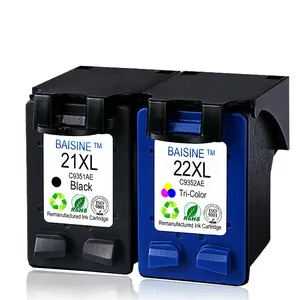 온라인 도매 Baisine 21XL 22XL Reman 잉크 카트리지 21 22 HP PSC 1410 올인원 프린터 잉크 카트리지 21XL