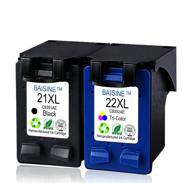 On-Line Wholesale Baisine 21XL 22XL Reman Ink Cartridge 21 22 Compatible for HP PSC 1410 All-in-One Printer Ink Cartridge 21XL