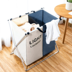 X a forma di Pieghevole Sporchi Cesto della <span class=keywords><strong>biancheria</strong></span> Organizer Stampato Pieghevole Tre Griglia Casa Paniere Della Lavanderia Sorter Cesto della <span class=keywords><strong>biancheria</strong></span> - Product Image 2