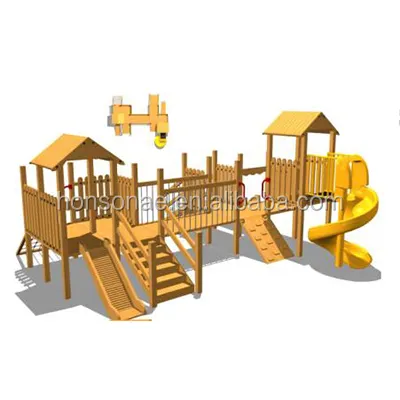 New Style Customized wooden series outside playground theme Park wooden outside playground