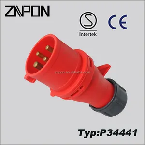 32A 380V 3P+E male and female industrial plug and socket P34441