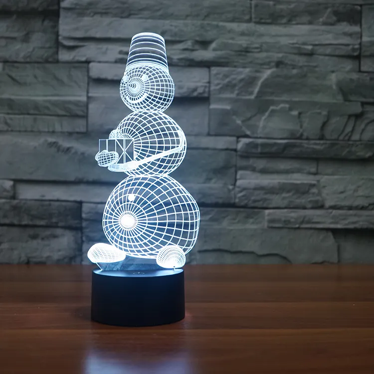 USB di ricarica Acrilico Ha Condotto La Luce di Notte Lampada di Lava Effetto 3d Su Misura
