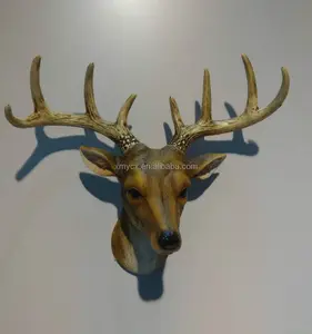 2015 top venta resina cabeza de ciervo para indoor & outdoor pared decoracion