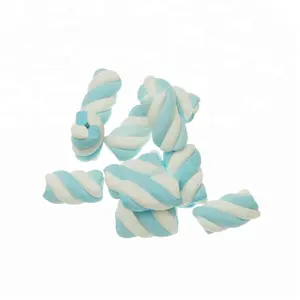 twist shape blue and white color marshmallow