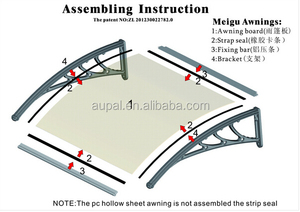 Thiết Kế Mới Cửa Sổ <span class=keywords><strong>Plexiglass</strong></span> Tán Cửa Mái Hiên - Product Image 5
