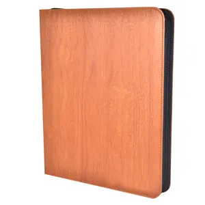 Carpeta de archivos con cremallera ejecutiva, portafolio de cuero, carpetas