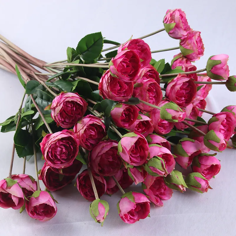 Fleur de pivoine artificielle de haute qualité, 1 pièce, décoration de mariage