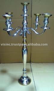 Chandelier en métal doré et argenté, chandelier décoratif pour hôtel, maison, église et fête de mariage - Product Image 2