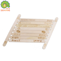Bâtonnets de crème glacée en bois jetables écologiques à bord droit 114*10*2mm, vente en gros