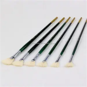 Pure Bristle Fan Paint Brushes 6PCS Oil Painting Brush