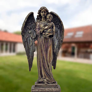 Esculturas <span class=keywords><strong>de</strong></span> Ángeles Llorones Famosos en Bronce Fundido para Cementerio - Product Image 2