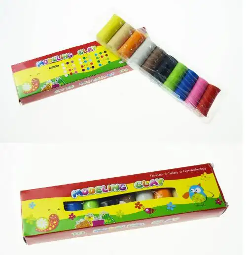 10 màu sắc với Khay trong suốt 200g trẻ em tự làm đất sét plasticine Bộ trò chơi học tập