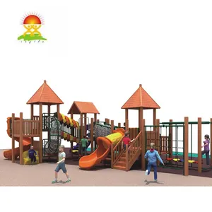 Customsized große holz im freien spielplatz übungen ausrüstung rutschen klettern spielzeug für kinder