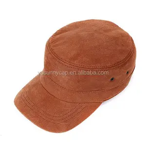 Fashionable design top quality custom genuine leather military stype hats for sale