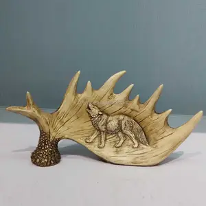 Decoração de mesa de resina chifre de animal escultura